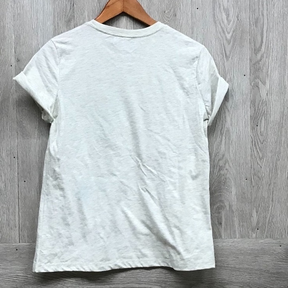 Cream Marled Crew Neck Tee With Gold Anchor BB325 - Picture 5 of 5